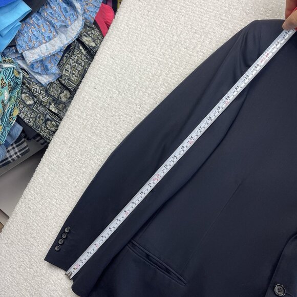 Canali Super 120s Wool Blazer Men’s Sz 54R Dark Blue 100% Wool Sport Coat Jacket - Picture 10 of 16